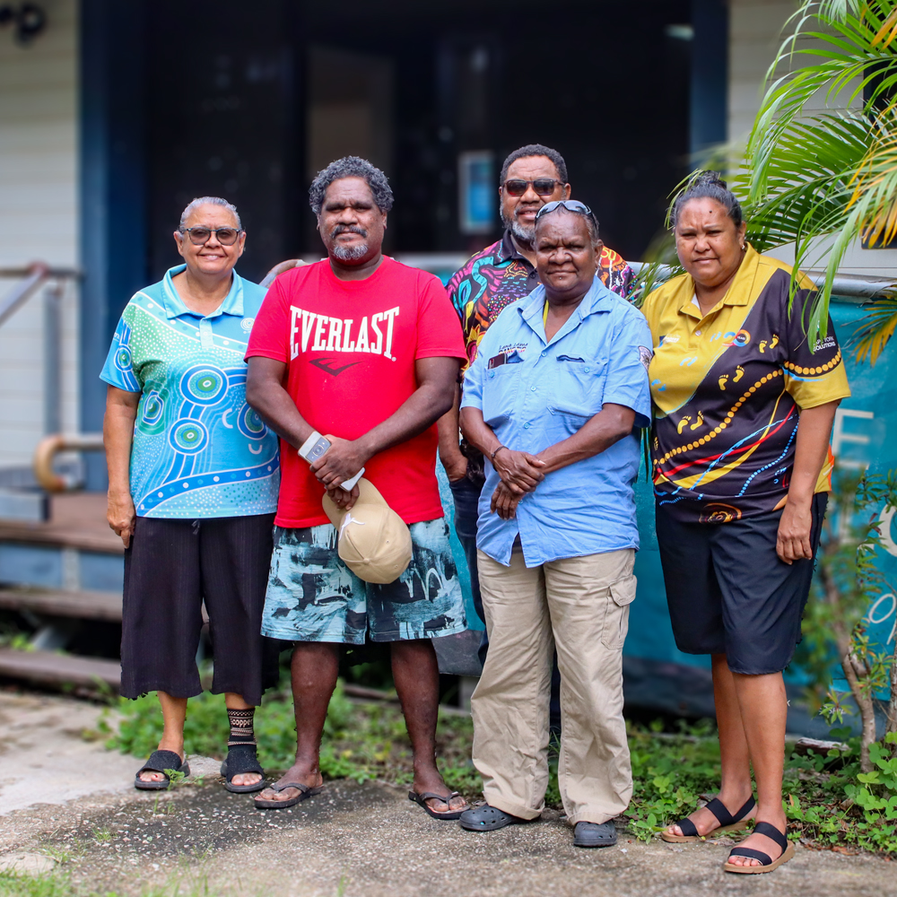 Maurine Liddy (Coen O-Hub Leader), Wilfred Peter (Lama Ranger), Kere Geno (Cape York Employment), Karen Liddy (Lama Ranger) and Audrey Deemal (Cape York Employment)