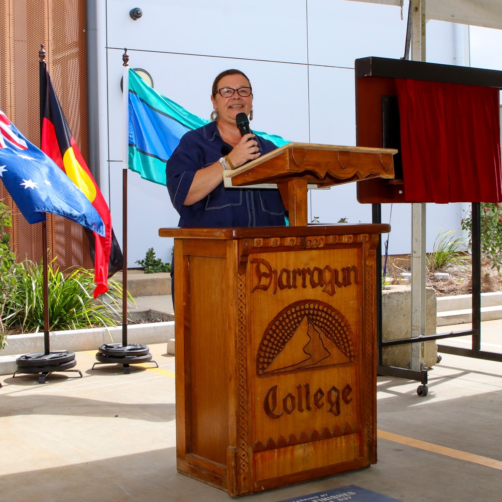 CEO, Fiona Jose speaking at the Wanggulay Grand Opening