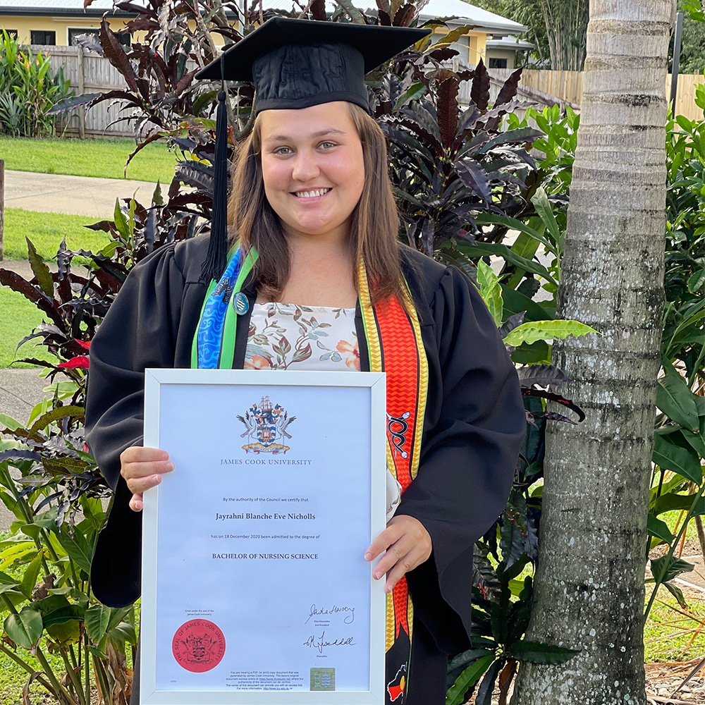 Jayrahni on her graduation from James Cook University
