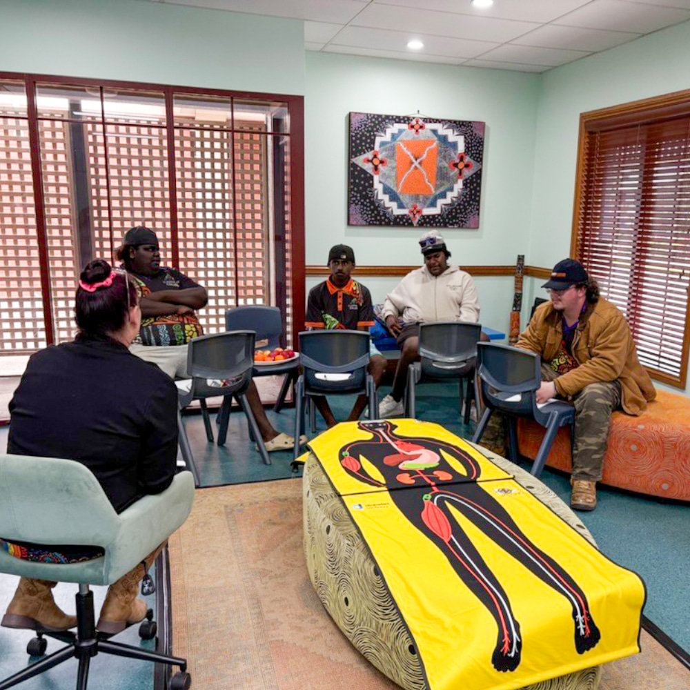 Anne-Marie from Ngak Min Health coaching Djarragun Students during a 'Let's Yarn About Sleep' session