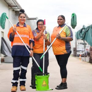 Bama Cleaning Girls standing outside
